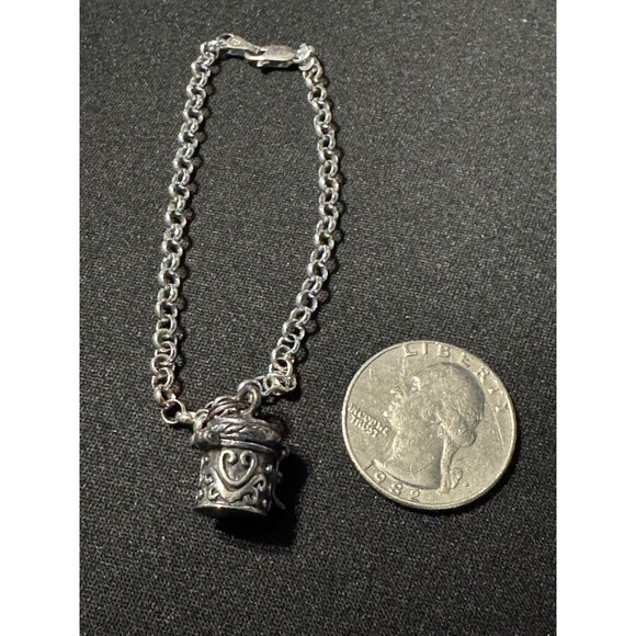 925 Vintage Prayer Box Poisen Articulated 7in Bracelet - Picture 2 of 4